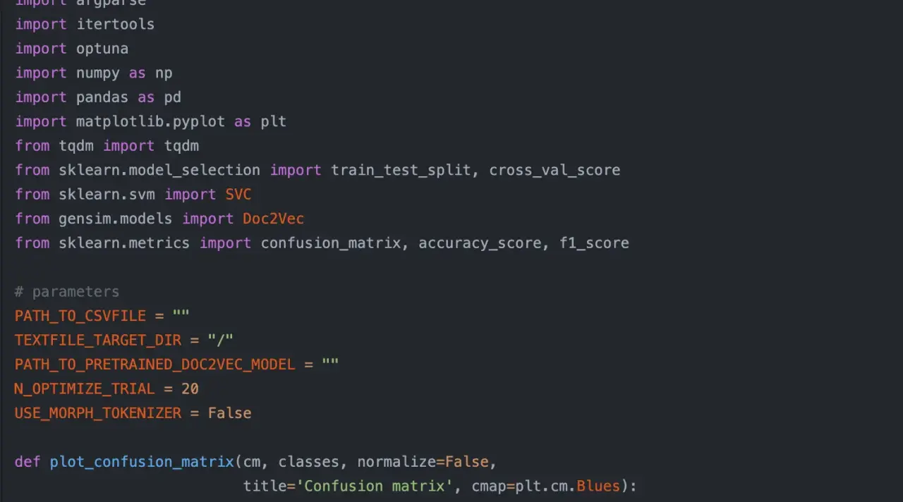 Building a Text Classifier with SVM using Doc2Vec and Optuna | blog ...